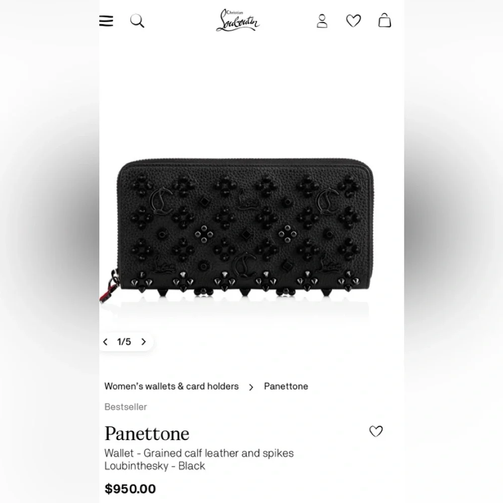 Christian Louboutin Black Spiked Panettone Loubinthesky Wallet